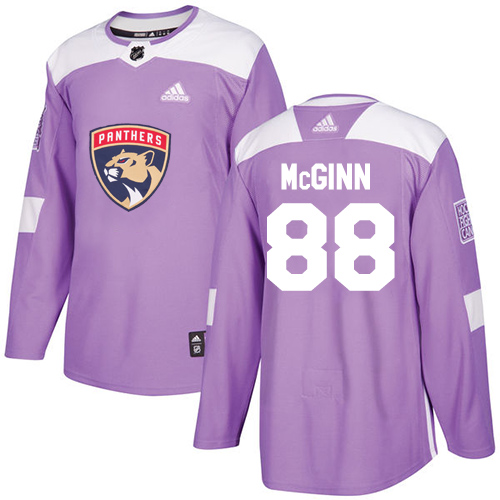 Adidas Panthers #88 Jamie McGinn Purple Authentic Fights Cancer Stitched NHL Jersey - Click Image to Close